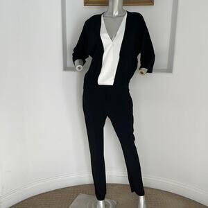 8 PM Jumpsuit Black White Jumpsuit Made in Italy Size S